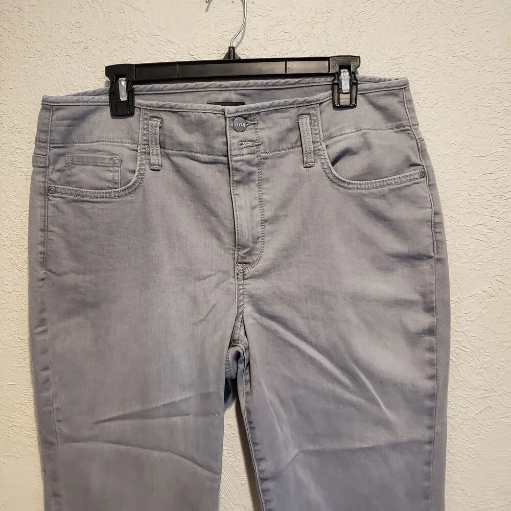 NYDJ Marilyn Straight Gray Crop Capris Jeans Womens 14